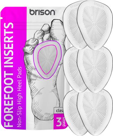 Metatarsal Pads Ball of Foot Cushion 3 Pairs for Women Men High Heels Inserts - Soft Gel Forefoot Callus Metatarsalgia Pain Prevention Shoe Insoles no Slip Cushioning