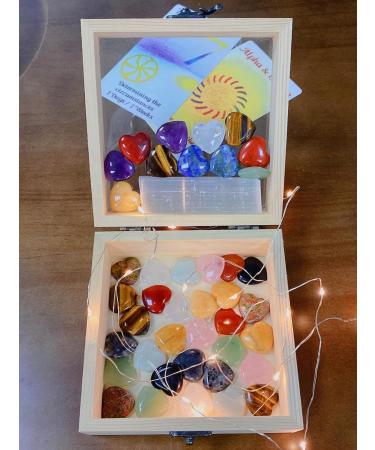 XIANNVXI 10 Pcs Healing Crystals Heart Stones Set - Natural Reiki Chakra Gemstones - Multicolour Pocket Stones Gift Set - Buy Online on GoSupps.com
