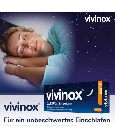 Vivinox Sleep Dragees - Effective Short-Term Sleep Aid with Diphenhydramine | 20 Pieces for Sleep Disorders - Buy Online on GoSupps.com