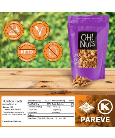 Oh! Nuts Dry Roasted Salted Cashews - Fresh, Healthy Protein Snacks | 3-Lb. Resealable Bulk Bag | Vegan, Gluten-Free, Paleo & Keto Friendly | Snack Food for Nut Lovers - Buy Online on GoSupps.com