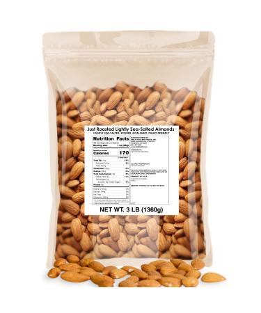 Roastery Coast - Just Roasted Almonds | 3 LB Bulk Daily Nuts | Keto Snack | Lightly salted | Plant Protein | Heart Healthy | Antioxidant | Gluten Free | Non-GMO Project Verified | Low sodium B. Light Salted