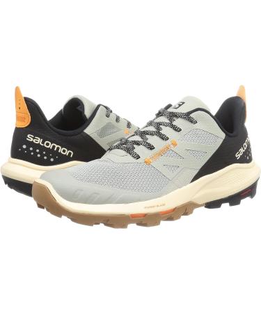 Salomon Men's OUTPULSE Hiking Shoes - 10.5 - Wrought Iron/Bleached Sand/Vibrant Orange - Buy Online on GoSupps.com