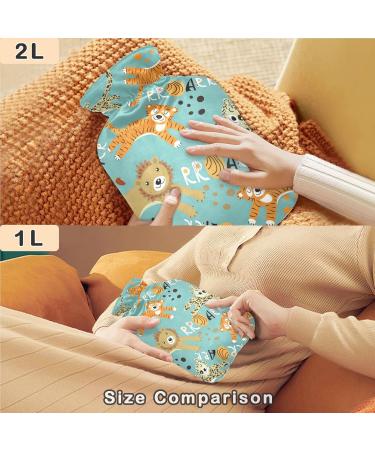 Naanle Animal Tiger Lion Hot Water Bottle | 1L Transparent Heat Bottle for Bed & Foot Warmer | Pain Relief & Cold Therapy - Buy Online on GoSupps.com
