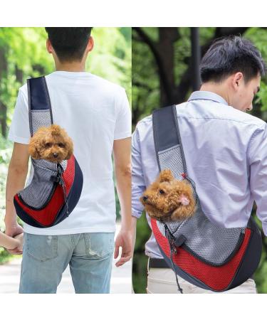 Pet Sling Carrier Hands-free Small Pet Pouch Bag Front Pocket Cat Dog Carrier Bag with Breathable Net Shoulder Tote Bag for Small Animals Dog Cat Puppy Doggy Outdoor Travel Walking Carrying - Buy Online on GoSupps.com