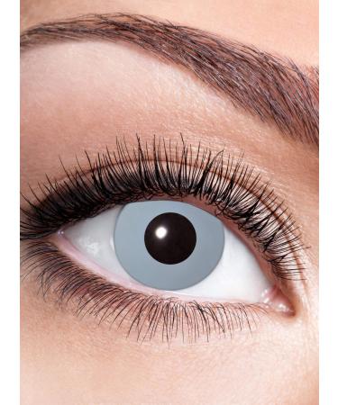 Witcher gray contact lens/annual lens with dioptries - colored motif lens with prescription (1 piece) - Dioptria: -1.5 - ideal for Halloween carnival motto party witcher gray -1.5 dioptria