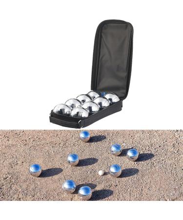 Premium Pearl Boules Balls Set - 8 Metal & 1 Wooden Ball for Boules & Boccia Game | Perfect Gift for Men - Includes Spacer & Bag - Buy Online on GoSupps.com