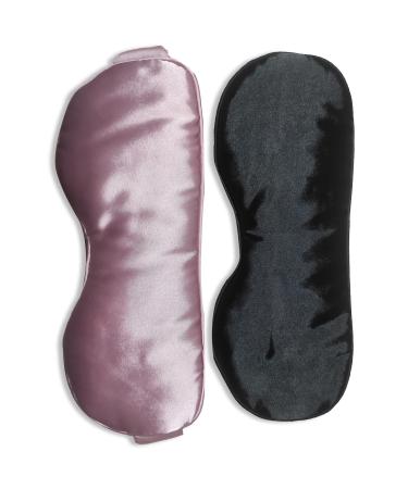 Cooling & Heating Gel Weighted Sleep Mask - 2 Pack (Black Pink) Black Pink