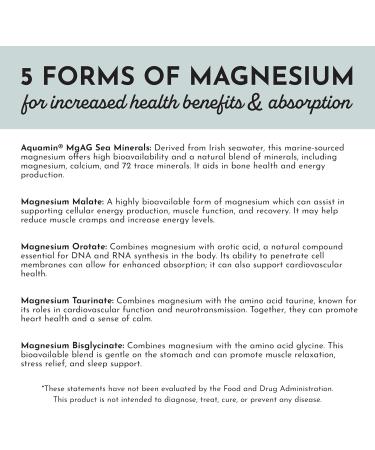 Just Ingredients Magnesium Complex - Five Bioavailable Forms for Relaxation Sleep Mood Support - 60 Capsules - Buy Online on GoSupps.com