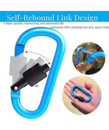 10-Pack Screw Carabiner Keychain Hooks for Camping Fishing Hiking & Travel - Durable Outdoor Gear - Buy Online on GoSupps.com