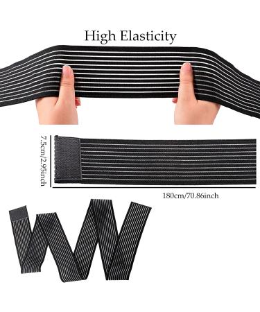 Elastic Calf Compression Bandage Leg Sleeve | Adjustable Lower Leg Wraps for Joint and Ligament Support | 4 Pack 70.86 Inch | Black - Buy Online on GoSupps.com