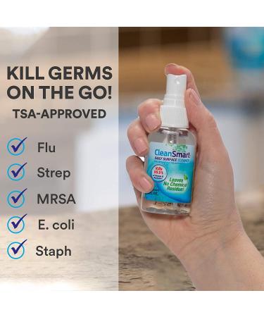 CleanSmart To Go Disinfectant 2 oz Bottle (Pack of 3) | TSA-Approved, Kills 99.9% of Viruses - Buy Online on GoSupps.com