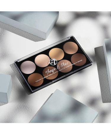 W7 Shape & Glow Highlight & Contour Powder Palette - 8 Shade Professional Face Makeup - Buy Online on GoSupps.com