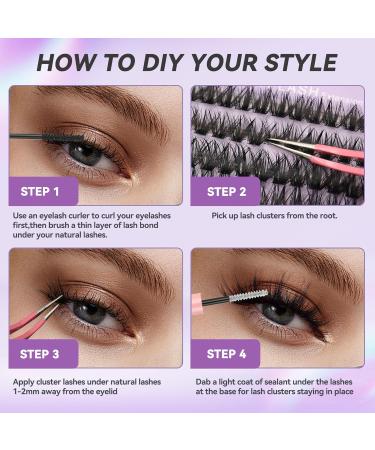320 PCS Fluffy Lash Clusters - 3D Volume Faux Mink Eyelashes with Invisible Band | 10-16mm Wispy Eyelash Extensions for Easy Application - Buy Online on GoSupps.com