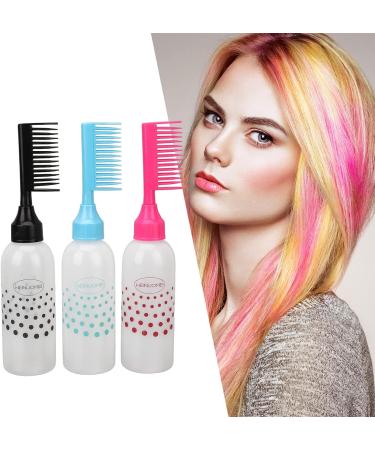 3 Pcs Root Comb Applicator Bottle Hair Dyeing Comb Applicator Bottle Hair Dye Applicator Brush with Clear Scale Hair Oil Applicator Hair Coloring Bottle for Hair Dye Shampoo - Buy Online on GoSupps.com