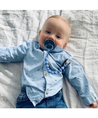 Silicone Pacifier Clips Set for Baby Boys and Girls - Ocean View/Silver Gray (2 Pack) - Buy Online on GoSupps.com