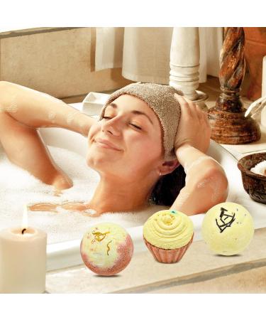 6 Pieces Dessert Bath Bombs Gift Set Assorted Spa Fizzies with Natural Essential Oils Handmade Cupcake Cake and Sprinkle Topped Bath Balls for Relaxation Birthday or Mother's Day Gifts for Women Chocolate - Buy Online on GoSupps.com