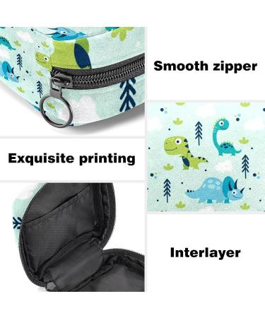 Cute Dinosaur Period Pouch - Tampon & Sanitary Napkin Holder for Purse - Teen Girls First Period Gift - Multicolored Organizer - Buy Online on GoSupps.com