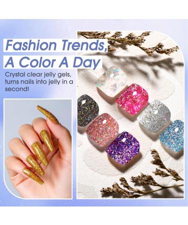 ROSALIND Glitter Gel Nail Polish 12 Colors Gel Polish Soak Off UV LED Nail Gel Nail Art Manicure Salon Starter DIY at Home Gold - Buy Online on GoSupps.com