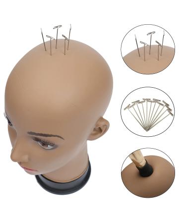 BHD Beauty 22'' Brown Female Bald Mannequin Head for Wig Making and Display - Professional Cosmetology Tool with T-pins for Eyeglasses and Hair Styling (Pack of 1) - Buy Online on GoSupps.com