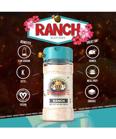 Flavor God Ranch Seasoning Mix - All Natural Spice Blend for Chicken, Pizza, Salads & Vegetables - Kosher, Low Sodium, Vegan & Keto Friendly - Buy Online on GoSupps.com
