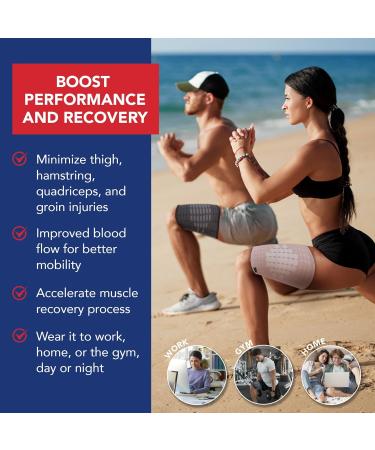 Doctor Developed Thigh Compression Sleeve for Men & Women - Breathable Hamstring Support Wraps (Medium Pink) - Leg Brace & Handbook Included - Buy Online on GoSupps.com