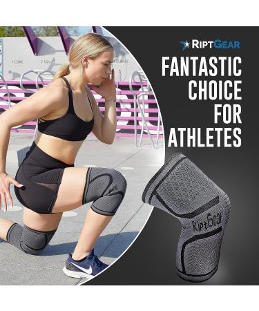 RiptGear Knee Compression Sleeve for Arthritis, Meniscus Tear - Support for Running, Walking, Weightlifting - Large Gray (1 Pack) - Buy Online on GoSupps.com