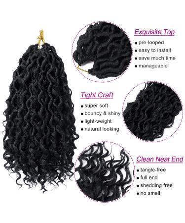 Goddess Locs Crochet Hair 10 7 Packs River Locs Boho Hippie Faux Locs Crochet Braids - Short Curly Synthetic Hair Extensions - Pre Looped for Women (1B) - Buy Online on GoSupps.com
