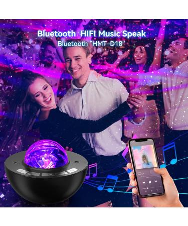 Galaxy Projector Night Light with White Noise, Colorful Lights, Bluetooth Music Speaker and Remote Control - Perfect for Bedroom, Party, Kids Gifts - Black - Buy Online on GoSupps.com