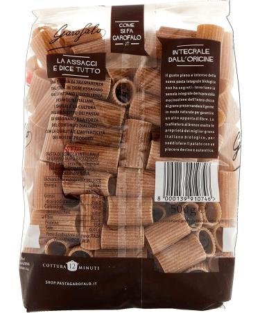  Italian Gourmet E.R. Garofalo Wholemeal Pasta Mezze maniche rigate Pack of 10 organic products 500g + Gourmet Italian Polpa 400g - Buy Online on GoSupps.com