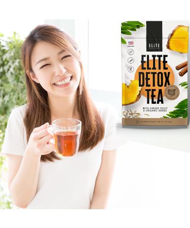 Organic Elite Detox Tea: Herbal Body Cleanse for Bloating & Constipation - 14 Digestive Tea Bags - Buy Online on GoSupps.com