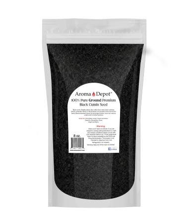 Aroma Depot 8 oz Black Seed Powder ,GROUND (Nigella Sativa), Black Cumin, Kalonji,100% Non-GMO NON-Irradiated & Gluten Free, Healthy Spice w/ Antioxidant & Anti Inflammatory Qualities