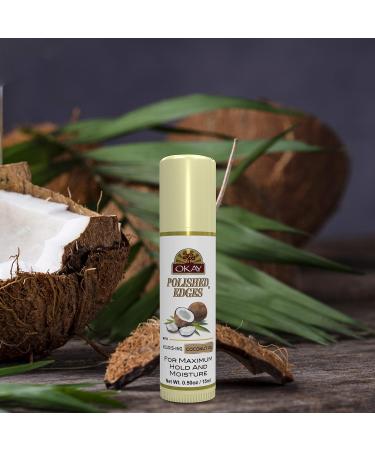 OKAY Tube polished edge on the go with coconut oil tube 0.5oz - Buy Online on GoSupps.com