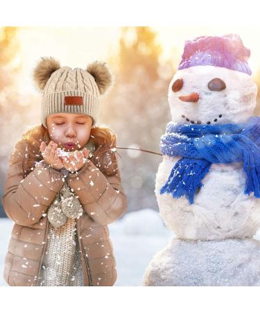 Kids Winter Pom Pom Hat Set - 3 Piece Knitted Ski Beanie Cap for Boys & Girls 1-3 Years Old - Black, Khaki, Pink - Buy Online on GoSupps.com