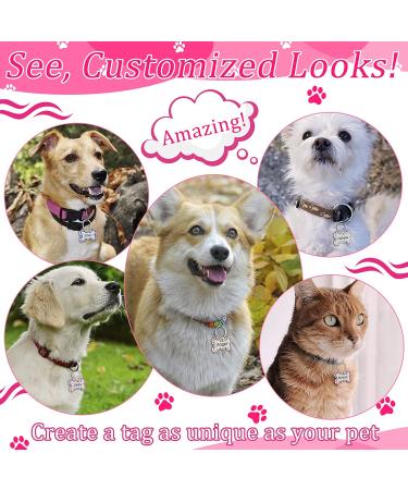 Natiform Two Sided Personalized Pet Tag for Dogs and Cats - Custom Engraved ID with Cute Glitter Design (Pink) - 1 Pack - Buy Online on GoSupps.com