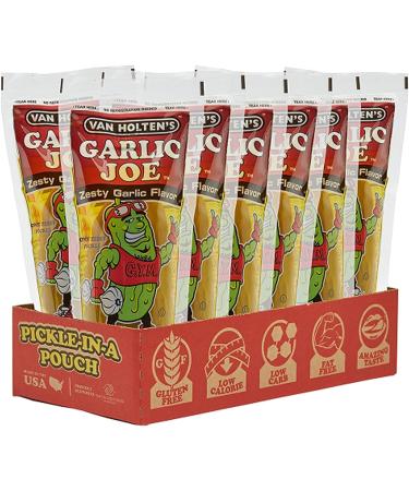Van Holtens King Size Pickle Garlic Joe 12ct | Low-Calorie Fat-Free Snack Made from Gluten-Free Ingredients - Buy Online on GoSupps.com
