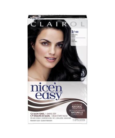 Clairol Nice'n Easy Liquid Permanent Hair Dye 2/122 Natural Black Hair Color 1 Count 2/122 Natural Black 1 count (Pack of 1)