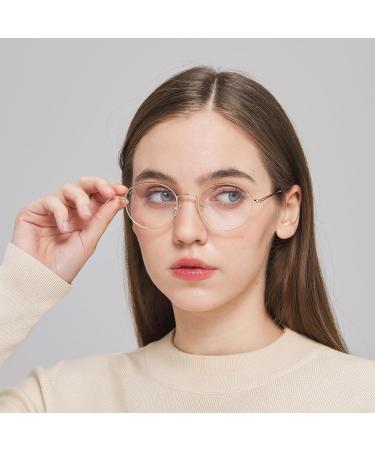 Buy JF2403 Clear Lens Round Glasses for Women - Stylish Metal Frame Prescription Eyewear | International Shipping Available - Buy Online on GoSupps.com