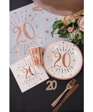 Santex 7350-60 Pack of 20 Napkins Sparkling Age 60 Years Metal Rose Gold - Buy Online on GoSupps.com