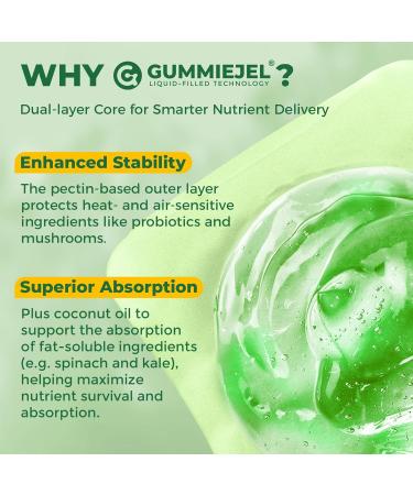 Organic Super Greens Daily Gummies + Probiotics, Spirulina, Chlorella, Spinach, Broccoli, Fiber, Fruits Veggies, Mushroom - Greens Powder Superfood Alternative, Natural Energy, Sugar Free Vegan, 60Cts 60 Count (Pack of 1) - Buy Online on GoSupps.com