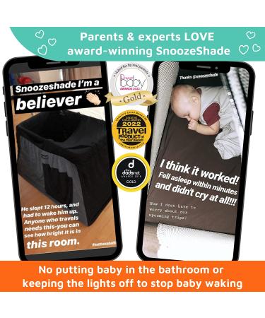 SnoozeShade Pack and Play Blackout Tent - Award-Winning Baby Travel Essential for Toddler Bed - Blocks 94% of Light - Breathable Cover for Safety and Comfort - Buy Online on GoSupps.com