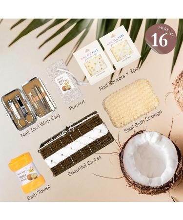 Coconut & Honey Almond Beauty Gift Set - Large Luxury Bath and Body Spa Kit for Home Pampering - Perfect Mother's Day Gift - Buy Online on GoSupps.com