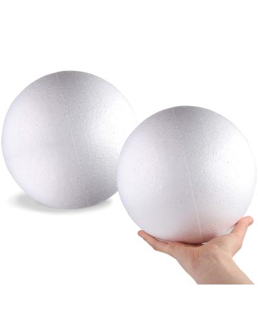 DIYASY 8 Large White Foam Balls 2 Pack Giant Foam Balls Smooth Solid Craft Balls for Christmas DIY Ornaments. 8 Inch 2pcs