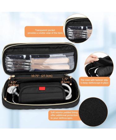 Damero Double Layer Stethoscope Case - Compatible with 3M Littmann/ADC/Omron - Stethoscope Carrying Travel Bag in Black - Buy Online on GoSupps.com