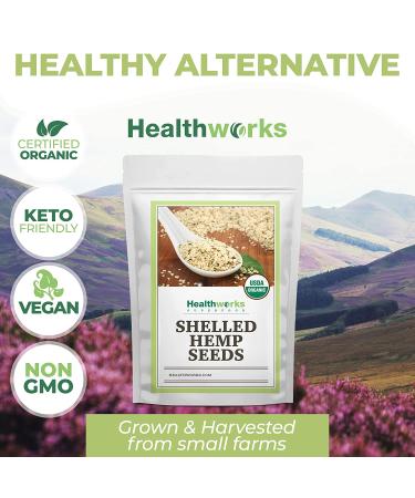 Healthworks Organic Shelled Hemp Seeds - 32 Ounces | Omega 3 & 6, Fiber, Protein | Canadian/European Sourced | Great for Shakes, Smoothies, Oatmeal - Buy Online on GoSupps.com