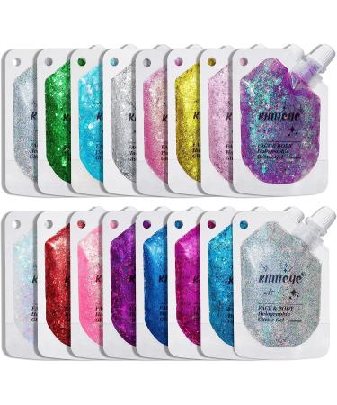 Holographic Face Glitter Gel - Long Lasting Waterproof Mermaid Sequins Makeup for Hair, Face, Body - Rave Festival Glitter - 1.35oz (Laser White #9) - Buy Online on GoSupps.com