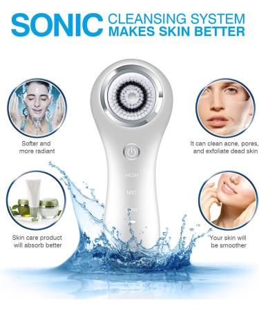Valentine's Day Gift: Hangsun Sonic Facial Cleansing Brush SC200 - 3 Speeds, 3 Heads, IPX7 Waterproof - Buy Online on GoSupps.com
