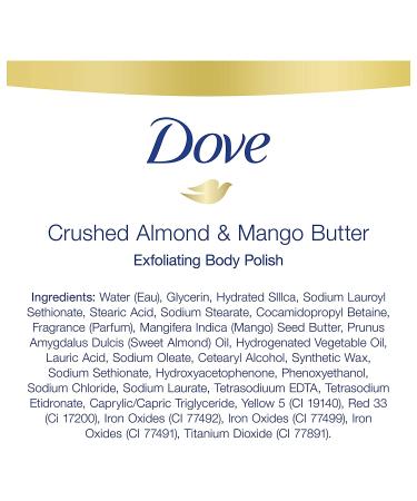 Dove Exfoliating Body Polish Scrub - Crushed Almond & Mango Butter, 10.5 oz (Pack of 4) | Gently Exfoliates Dry Skin - Buy Online on GoSupps.com