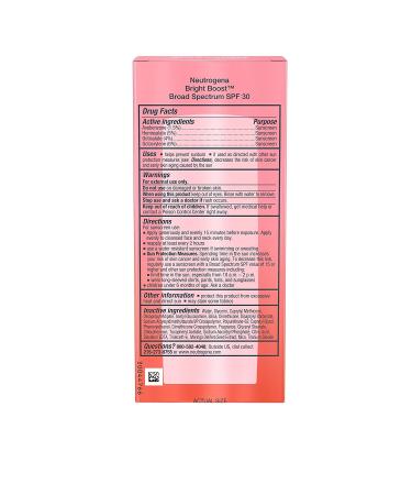 Neutrogena Bright Boost Moisturizer SPF 30 - 1 fl oz (30 ml) | Hydrate & Protect Skin - Buy Online on GoSupps.com