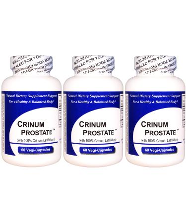 Crinum Prostate 3-Pack (60 Vegi Caps per Bottle) 100% Concentrated Vietnamese Crinum Latifolium CONTAINS NO Synthetic fillers such as Silicon Dioxide Talc Magnesium Sterate etc.