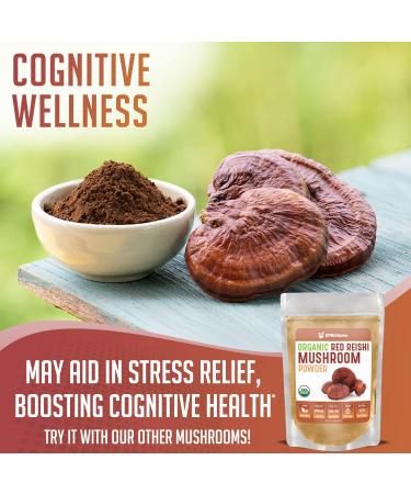 XPRS Nutra Organic Red Reishi Mushroom Powder - Premium Vegan Reishi for Cognition, Longevity, and Energy - 4oz - Buy Online on GoSupps.com